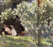 Peder Severin Kroyer Rose Garden oil painting on canvas